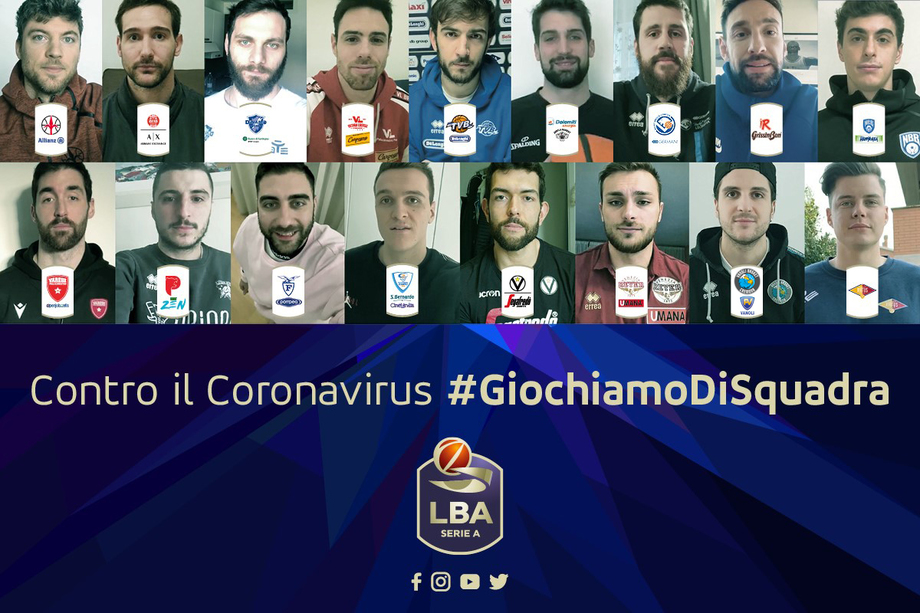 'Contro il coronavirus#Giochiamodisquadra"; i giocatori della Serie A scendono in campo nella campagna social della LBA