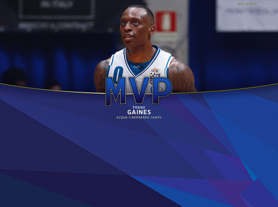 L'MVP del 30° turno di Serie A UnipolSai è Frank Gaines