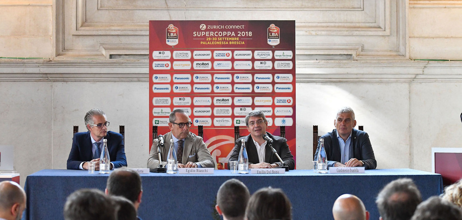 Presentata la Zurich Connect Supercoppa. Il Sindaco Del Bono: 'Brescia la nuova Basket City'. Bianchi: 'I nuovi impianti punto strategico del nostro progetto'