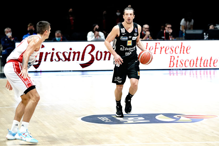 Dolomiti Energia Trentino-Nutribullet Treviso in diretta domenica alle 17.30 su Eurosport 2
