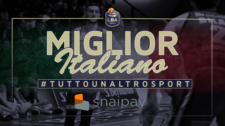 Marco Spissu è il Miglior Italiano 'Snaipay' del 6° turno di LBA Serie A