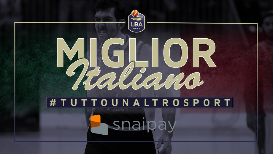 Giampaolo Ricci è il Miglior Italiano 'Snaipay' dell’8° turno LBA Serie A