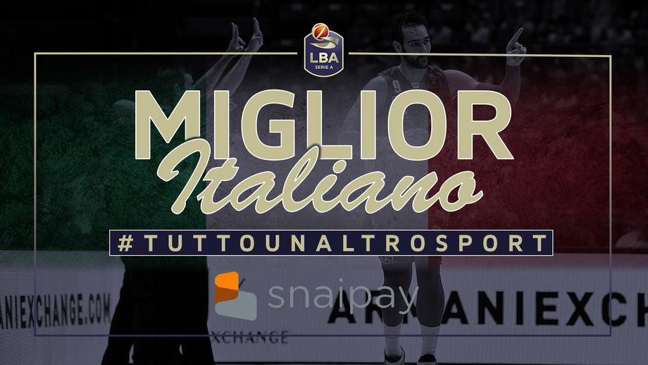 Riccardo Moraschini è il Miglior Italiano ‘Snaipay’ del 7° turno LBA Serie A