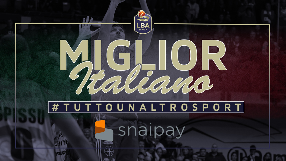Juan Manuel Fernandez Miglior Italiano 'Snaipay' del 21°turno LBA Serie A