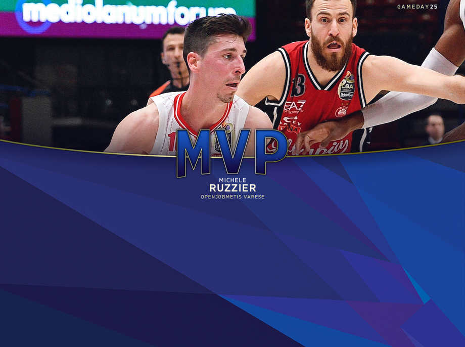 L'MVP del 25° turno di Serie A UnipolSai è Michele Ruzzier