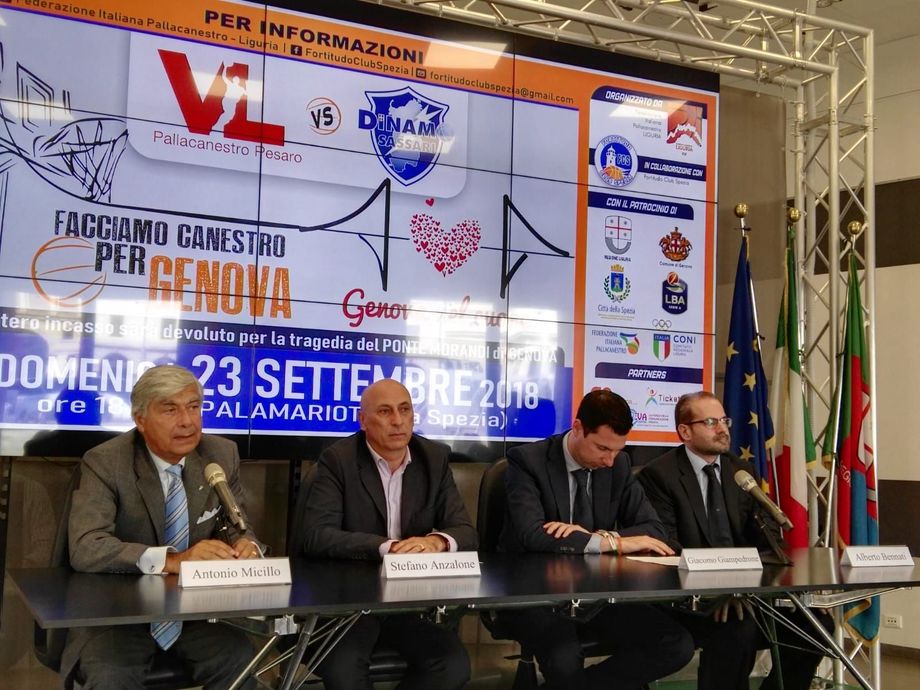 Domenica a La Spezia Sassari e Pesaro fanno canestro per Genova